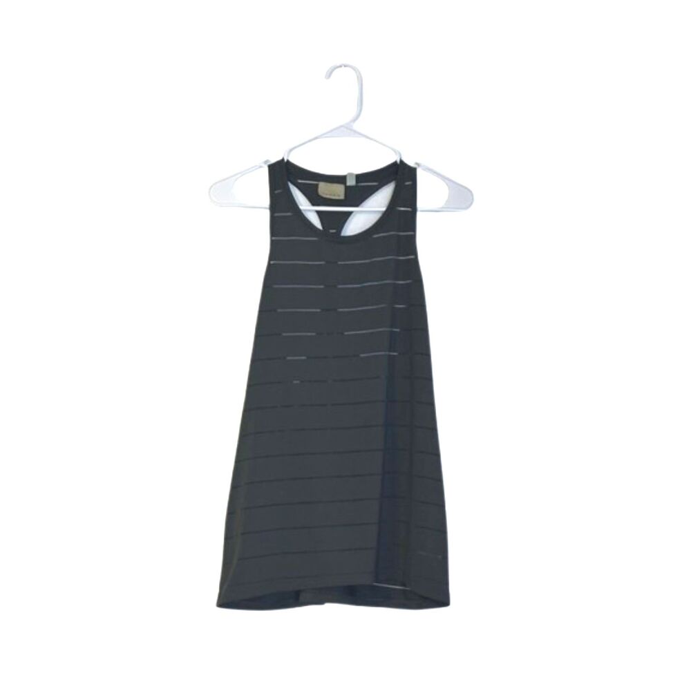 Athleta Striped Mesh Racerback Athletic Tank Top Womens Small Sheer Stripe Gym